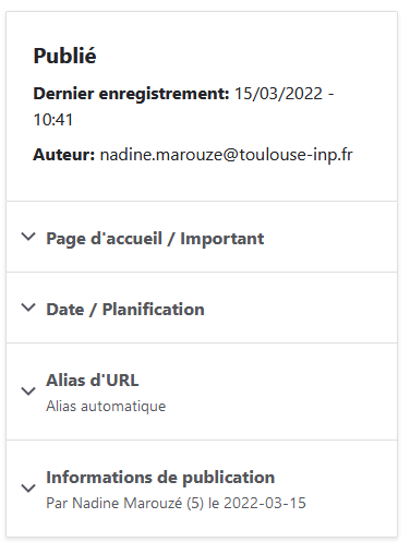 Actualité - Colonne de droite