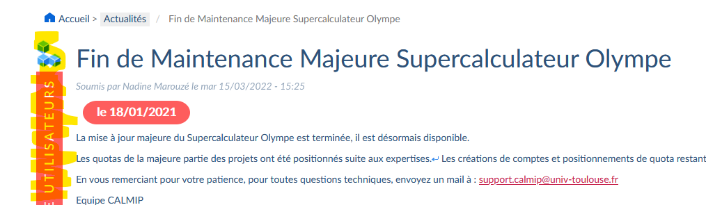 Page actualité - le kakémono