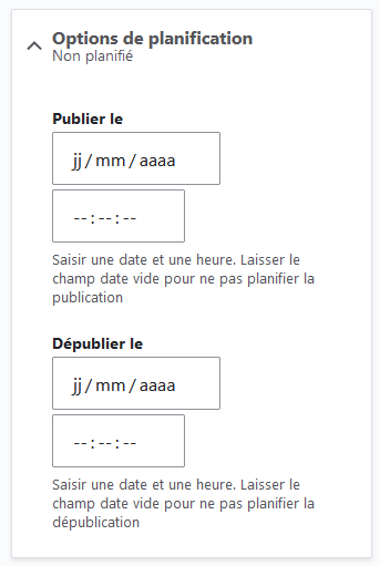 Actualité - Planification