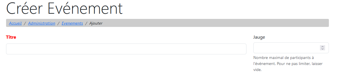 Evénement - Informations principales