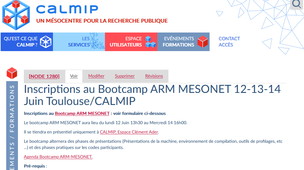 Page publique événement