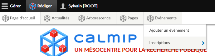 Menu rédaction - Evénéments