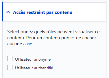 Accès restreint par contenu