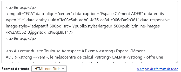 Ckeditor - Format HTML non filtré