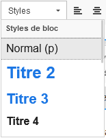 Ckeditor - Liste des styles