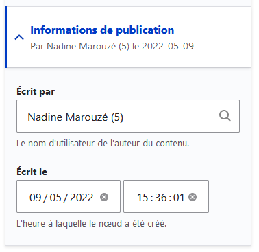 Informations de publication