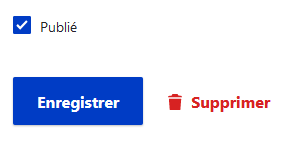 Bouton "publié"