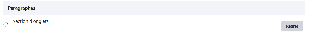 Bouton retirer paragraphe