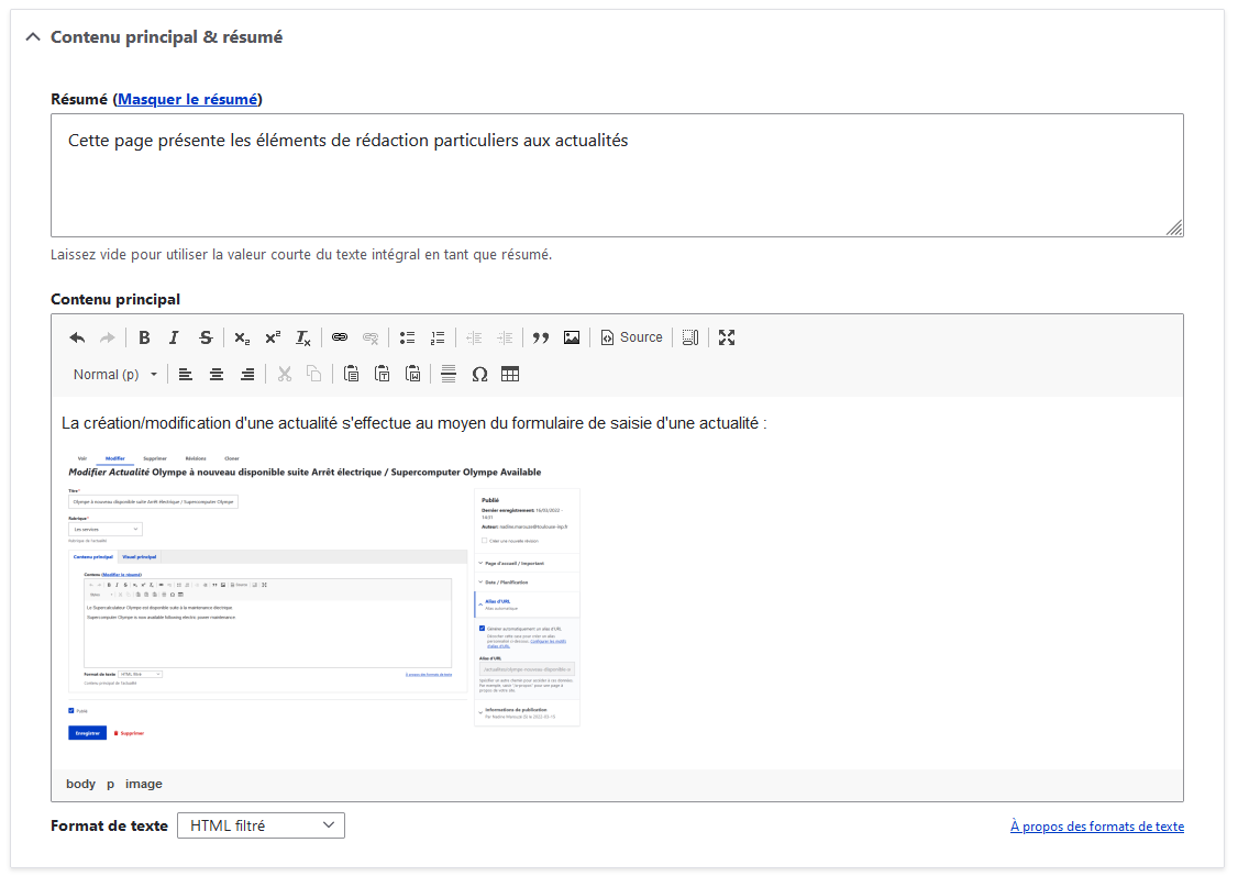Contenu principal et résumé