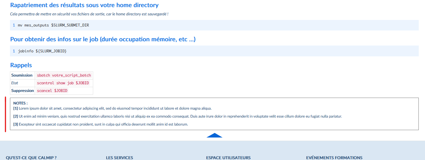 Exemple de notes de bas de page
