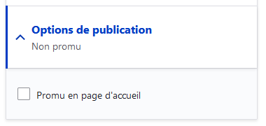 Page - Promu en page d'accueil