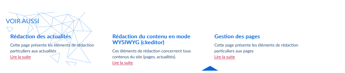 Page - Section "Voir aussi" côté site